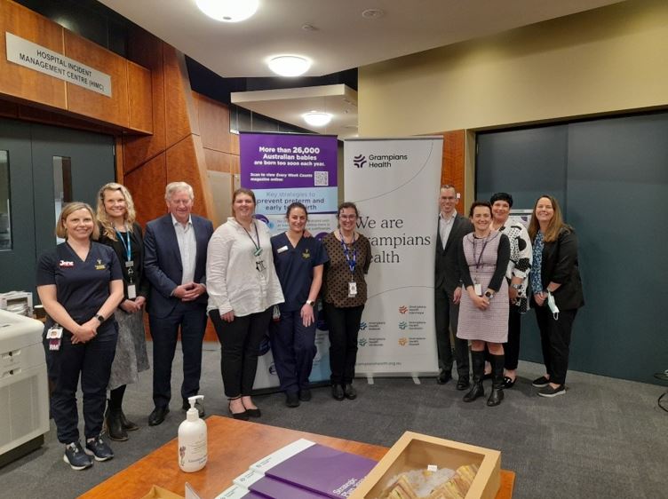 Grampians Health Ballarat team with Professor Kane and Professor Newnham