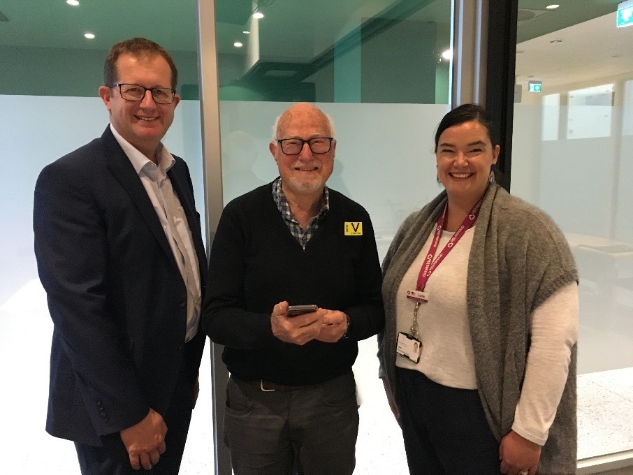 BHS Chief Medical Officer and Director of Surgery Dr Matthew Hadfield, Donor Peter Duncan and Larna Woodyatt, BHS and DonateLife Nurse Donation Specialist