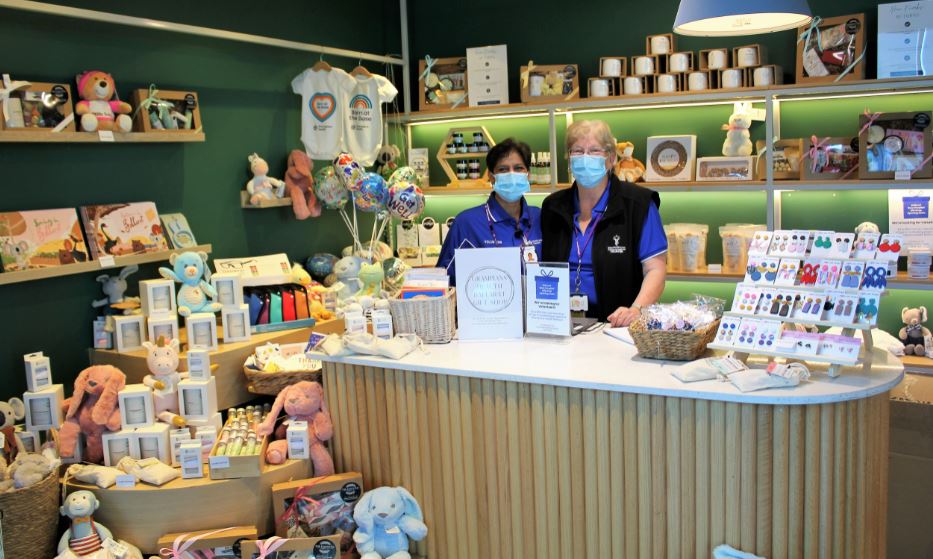 Volunteers Yashmin (Team Leader) and Sandra carrying out shifts in the newly opened Volunteer Shop 